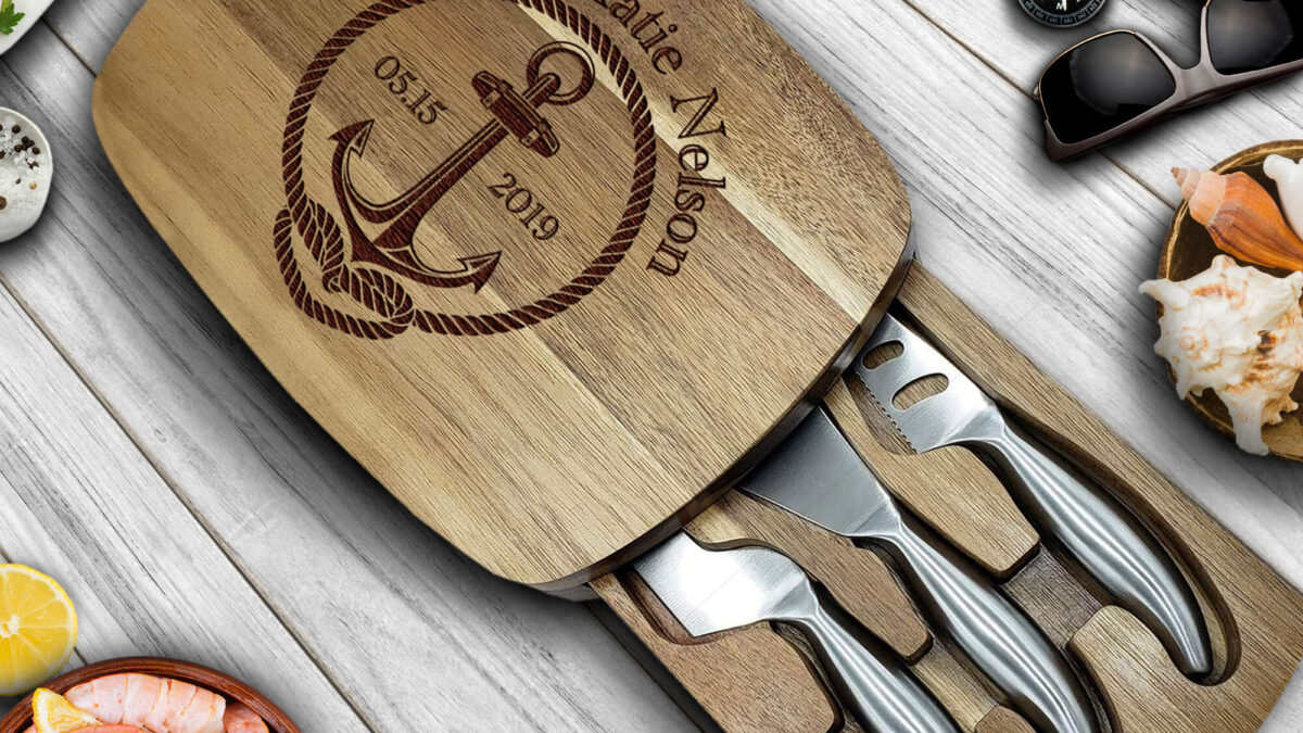 Custom Engraved Cheese Slicer Board - Kitchen Gift for Couples