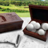 Carved Wood Box: The Ultimate Gift for a Golfer with Golf Ball Storage - Aspera Design