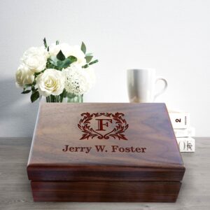 Personalized Walnut Gift Box, Luxury Mens Jewelry Box