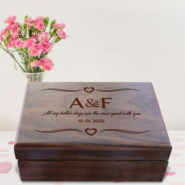Monogram Jewelry Box: Personalized Wedding Gifts - Aspera Design
