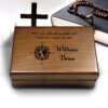 Engraved Wooden Box with Compasses and Scripture: Perfect confirmation Gift