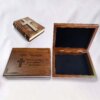 A wooden box with a cross design: engraved Confirmation Keepsake gift