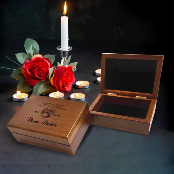 a memorial gift box: containing thoughtful items to honor and remember a loved one.