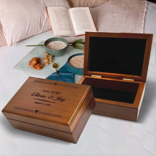 Memory Box for Anniversary and Bridal Shower Gifts: A beautifully crafted box to store cherished memories. Perfect for special occasions.