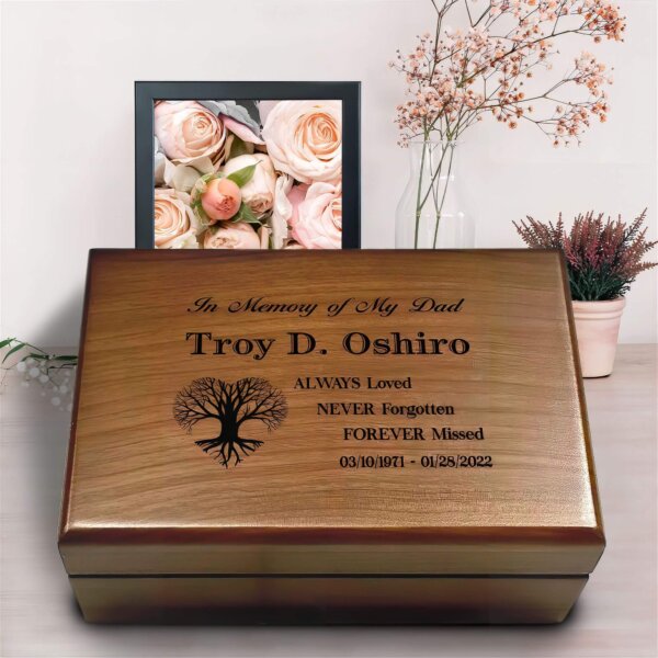 Memorial Gifts for Dad In Memory Keepsake Letter Box - Aspera Design