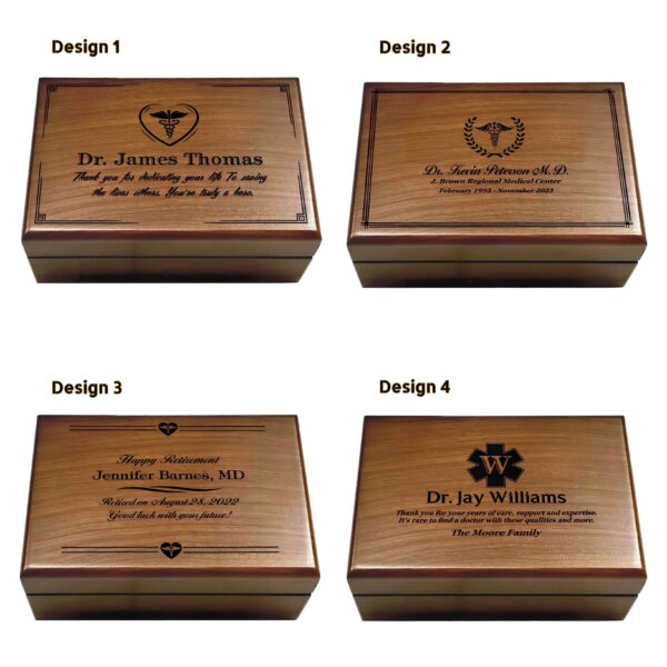 Best Gifts for Doctors, Unique Senior Memory Box Ideas, Engraved Wooden Box - Aspera Design